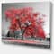 Designart - Big Red Tree on Foggy Day - Landscape Canvas Art Print